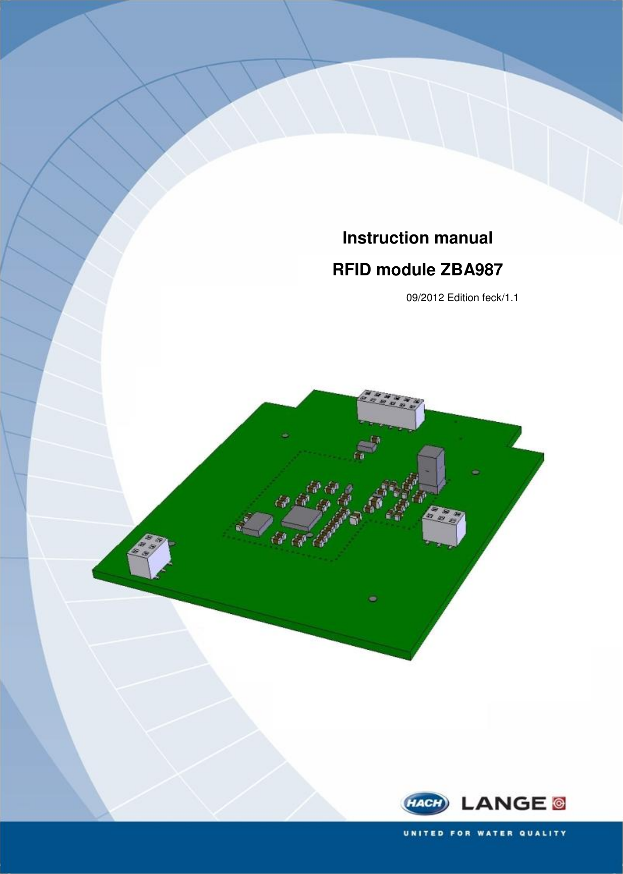                Instruction manual RFID module ZBA987   09/2012 Edition feck/1.1    SIP 10   Service instructions  xx/2011 Edition 0.0 