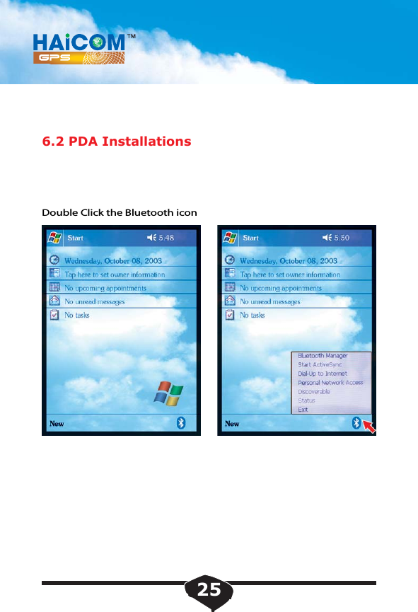 6.2 PDA InstallationsDouble Click the Bluetooth icon25