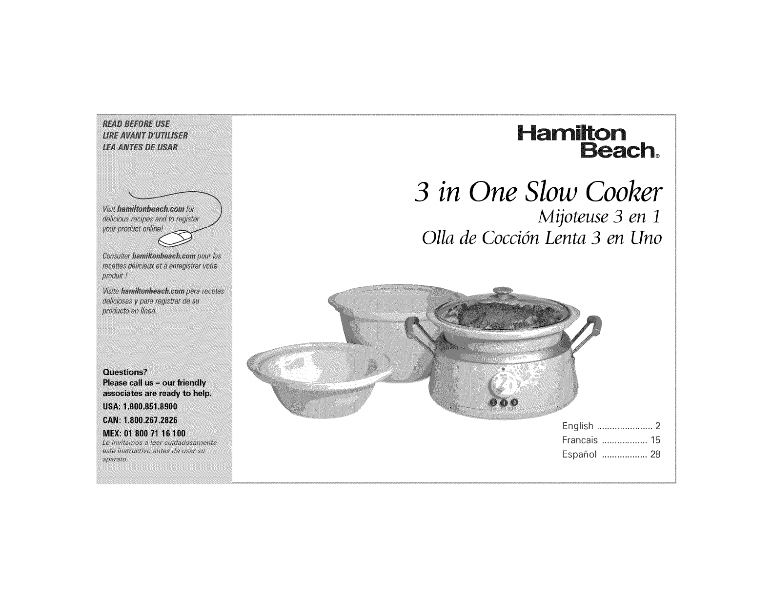 HAMILTON BEACH/PROCTOR SILEX Slow Cooker Manual L0909528