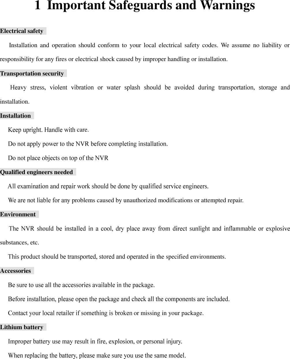 Page 2 of HANGZHOU ZENO VIDEOPARK IMPORT and EXPORT ZN-NC-CBR Smart WiFi Camera User Manual The Manual of Digital Video Recorder