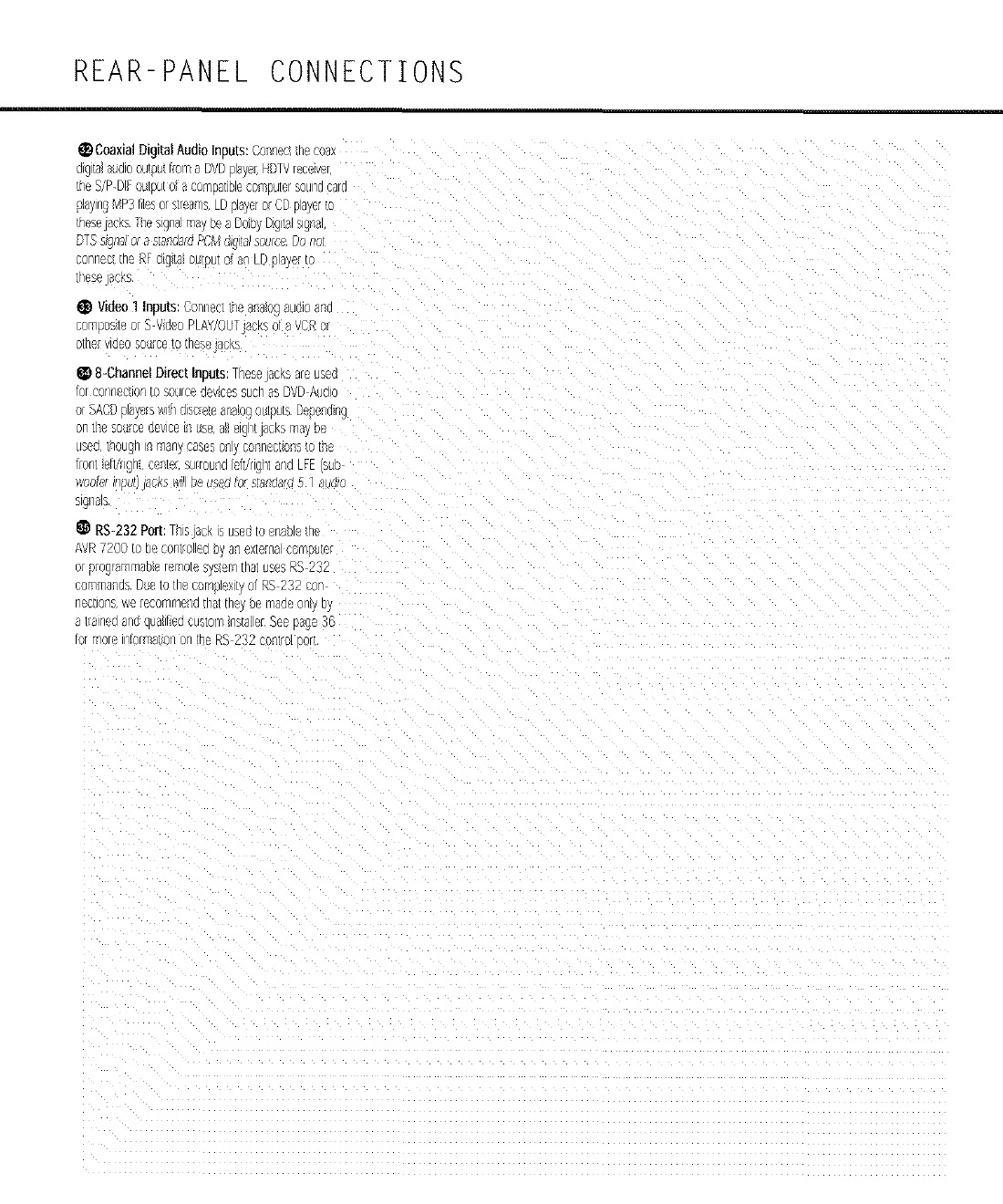 o[ a colrluaIDecorrioJle[seine
raid payn P3tles el st/earl D p ¢_ye/o/C[
payer[o uese acksThesg_a nay r}ee DobyDg_[d
slg_a, a DTSsgr _ or a sta-dardPCMd la source
TapeOu_uts: COHdeC[ arksto eli
RECORD/INPUTarks el ar aucoecor
CD Audio Inputs: Connect these _ _, ,, •
_Inaog dude el [uu[ el a comDacl ds£ D JyC/OF
CD chang°
![