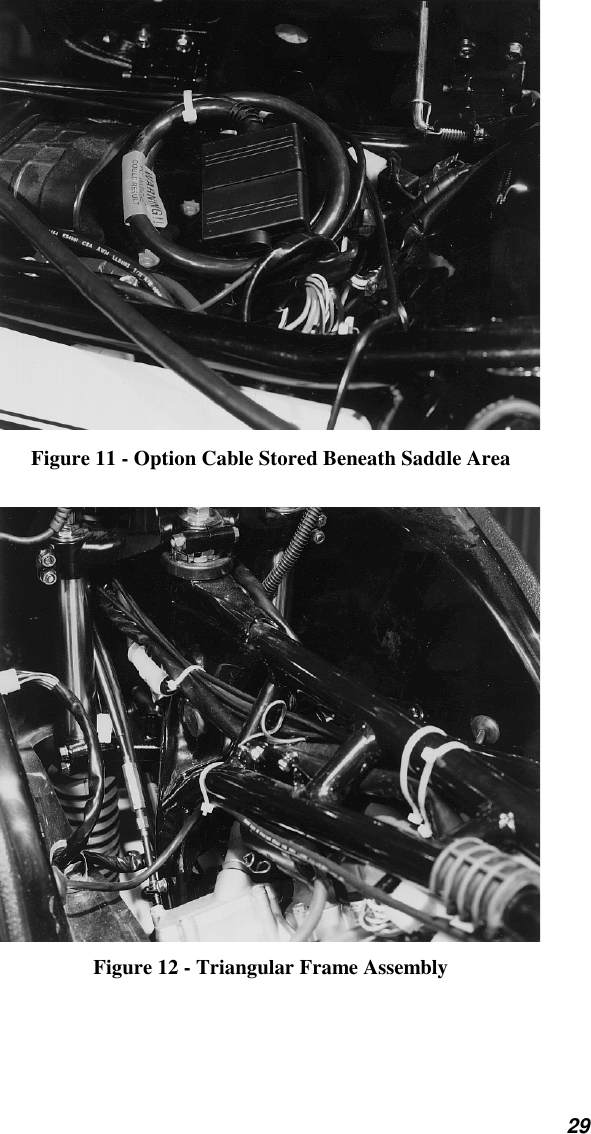 29Figure 11 - Option Cable Stored Beneath Saddle AreaFigure 12 - Triangular Frame Assembly