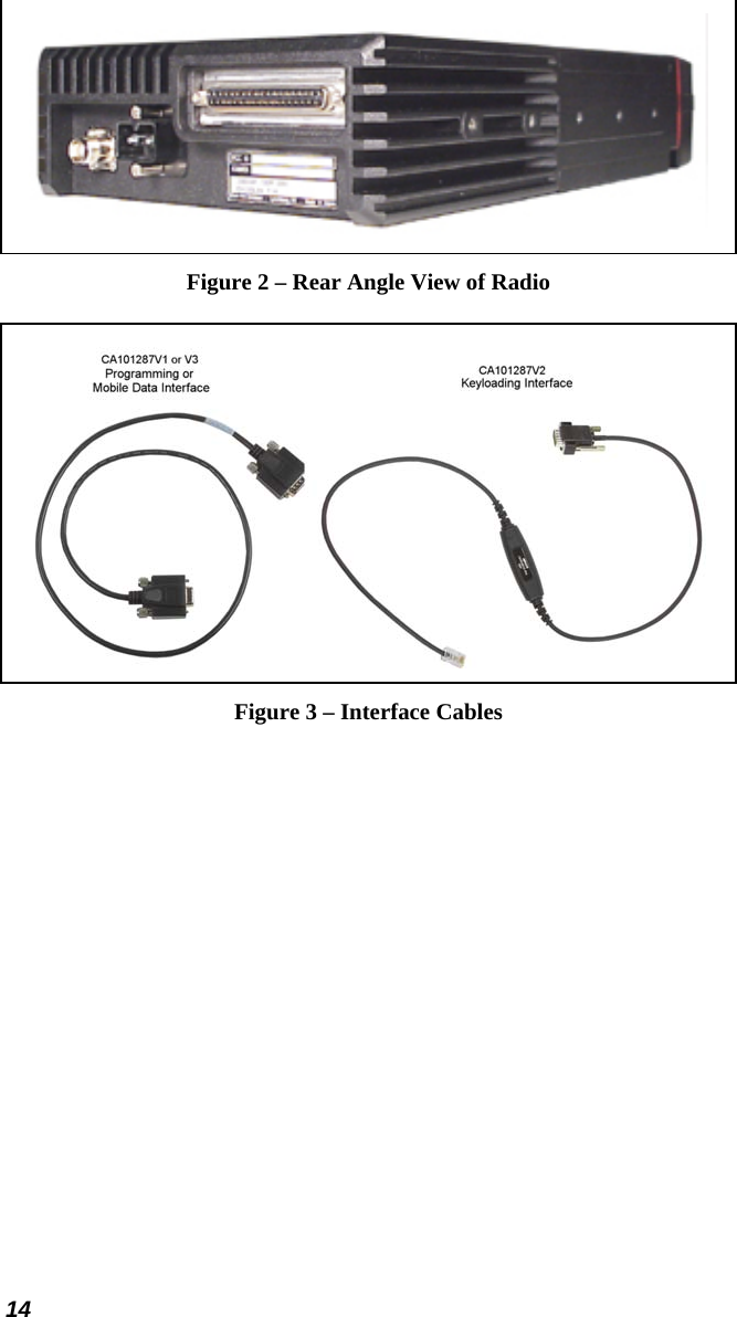 14  Figure 2 – Rear Angle View of Radio  Figure 3 – Interface Cables 