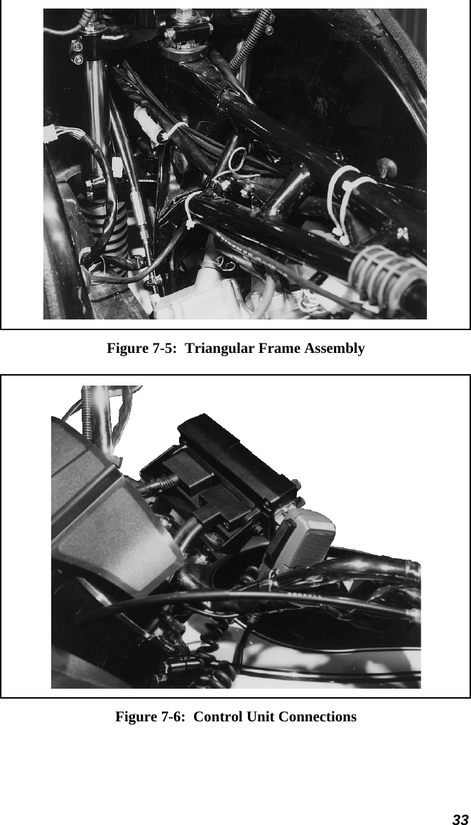  33  Figure 7-5:  Triangular Frame Assembly  Figure 7-6:  Control Unit Connections 