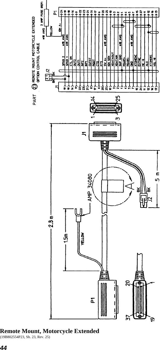 44  Remote Mount, Motorcycle Extended (19B802554P23, Sh. 23, Rev. 25) 