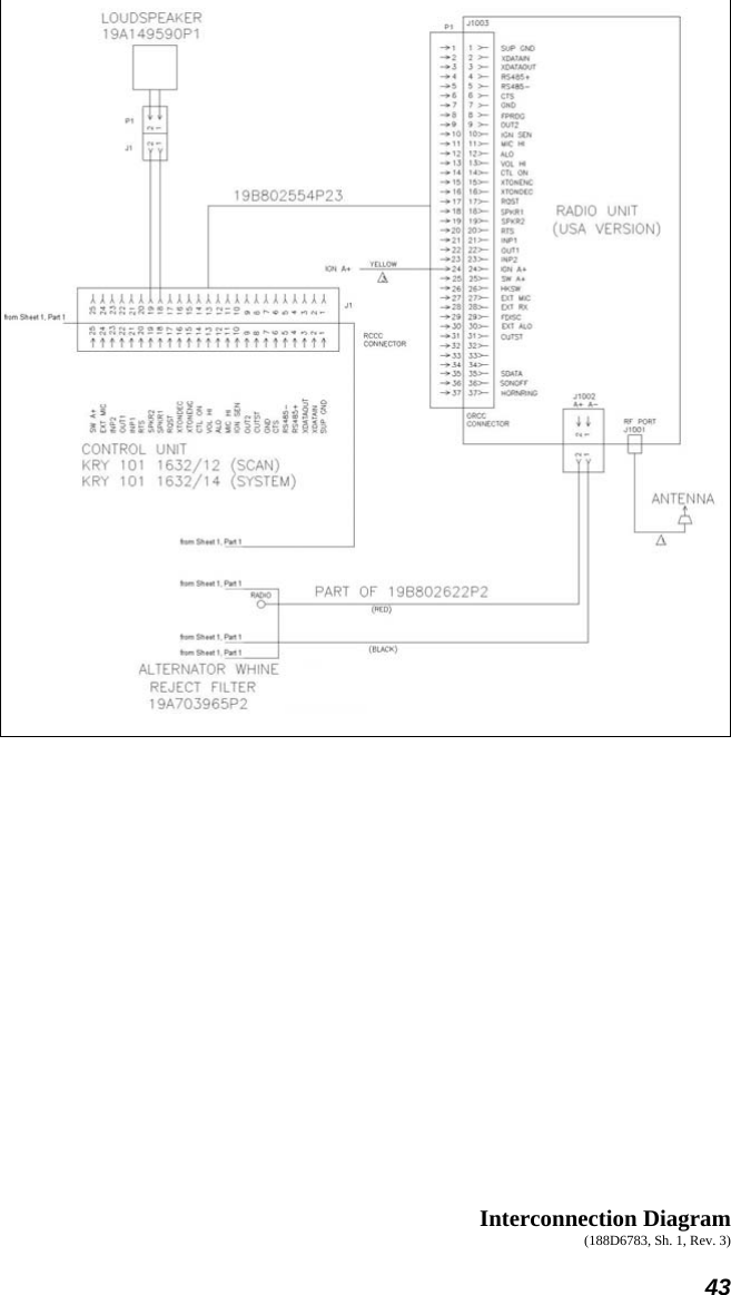  43                             Interconnection Diagram (188D6783, Sh. 1, Rev. 3) 