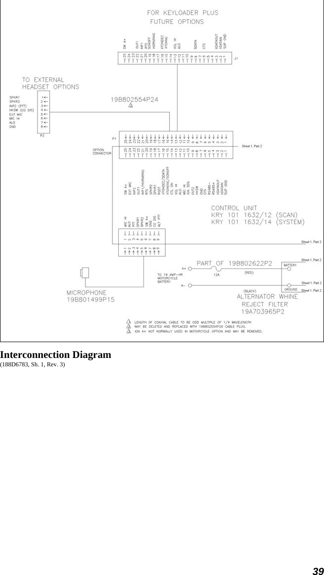  39  Interconnection Diagram (188D6783, Sh. 1, Rev. 3) 