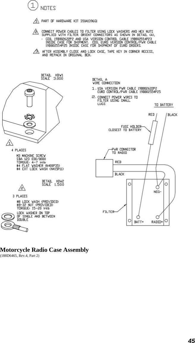  45  Motorcycle Radio Case Assembly (188D6465, Rev.4, Part 2) 