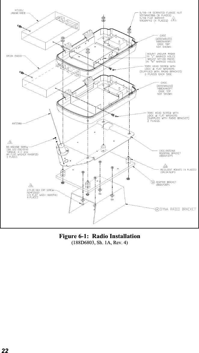 Figure 6-1:  Radio Installation(188D6803, Sh. 1A, Rev. 4)22