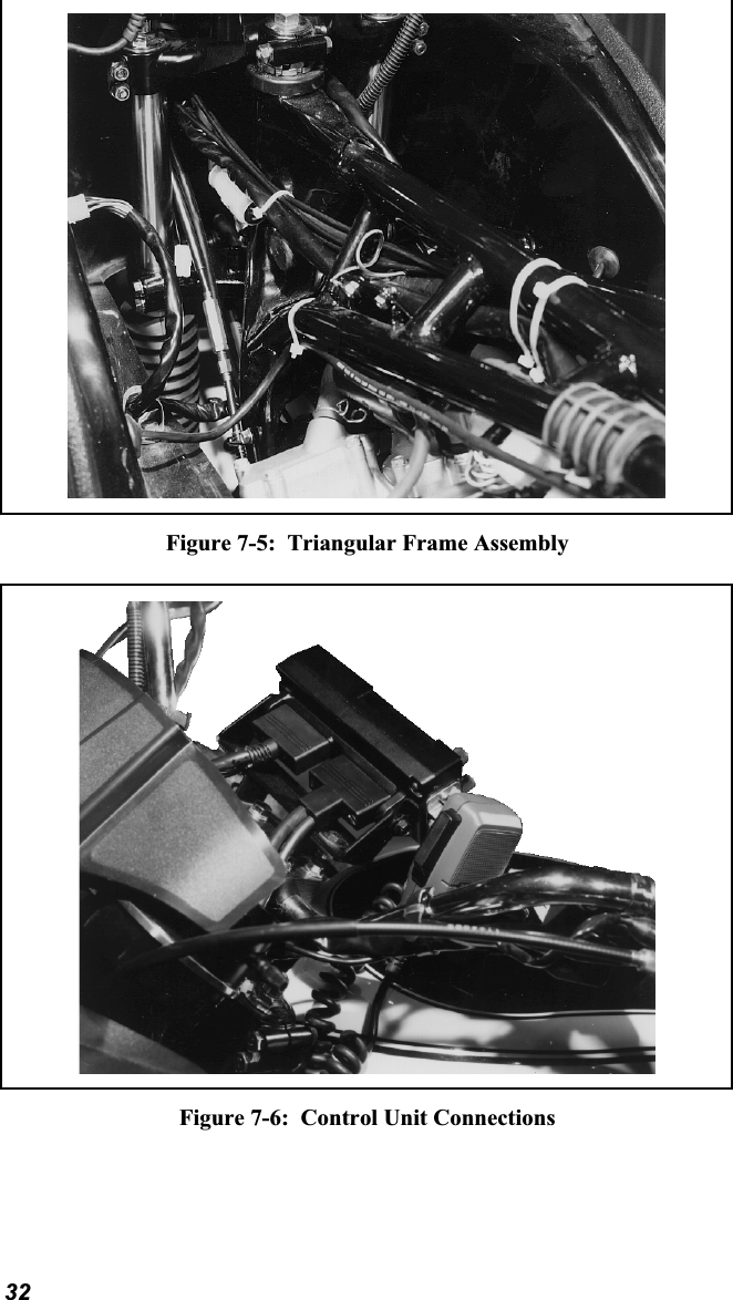 Figure 7-5:  Triangular Frame AssemblyFigure 7-6:  Control Unit Connections 32
