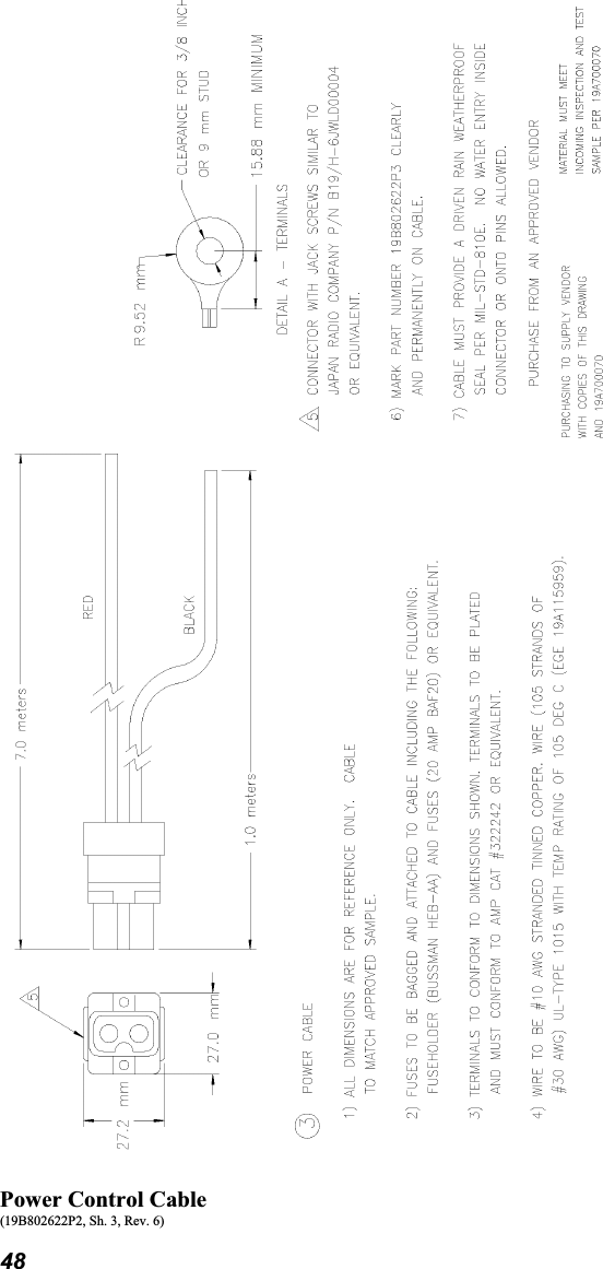 Power Control Cable (19B802622P2, Sh. 3, Rev. 6) 48