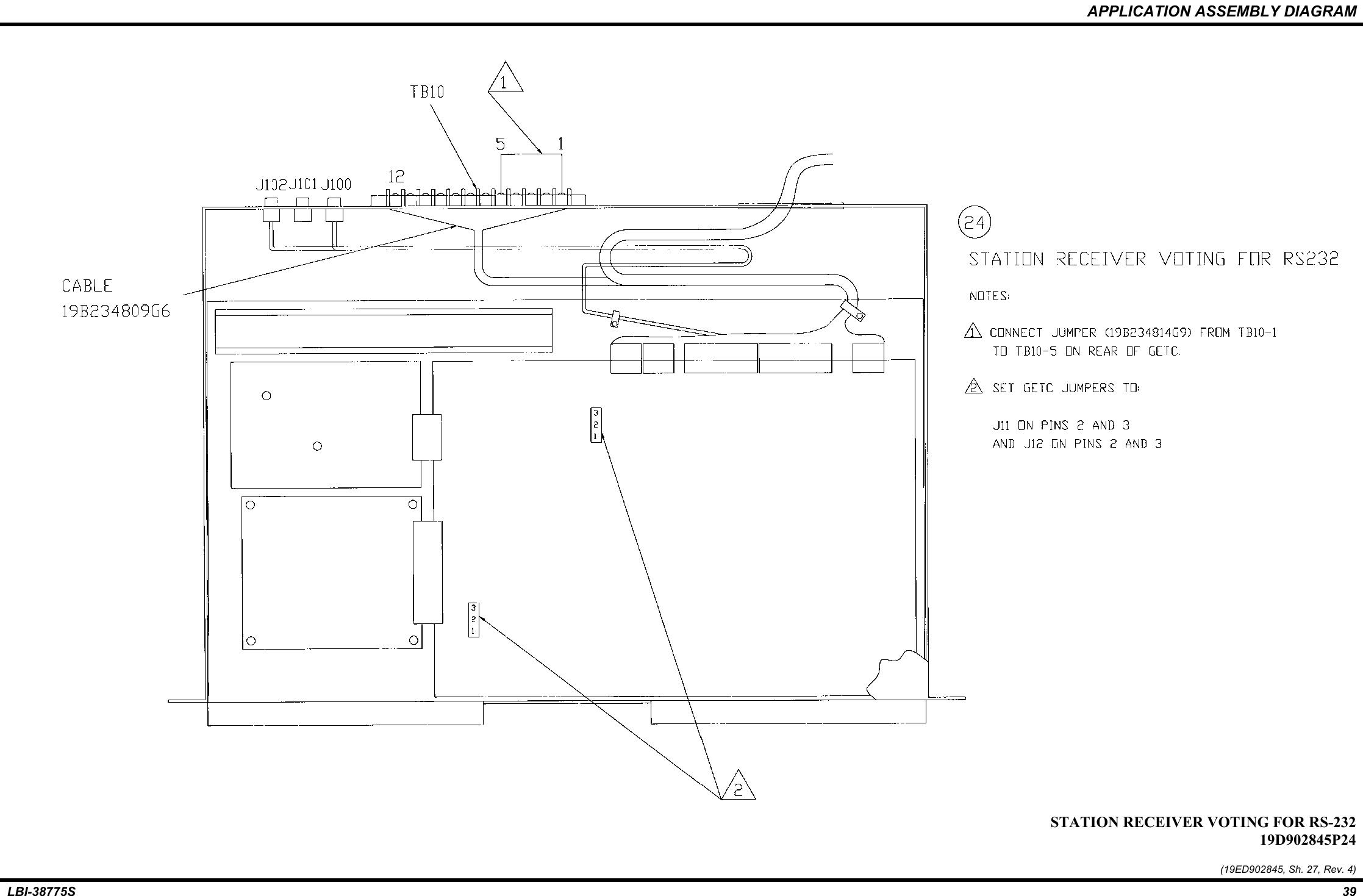 APPLICATION ASSEMBLY DIAGRAMLBI-38775S 39STATION RECEIVER VOTING FOR RS-23219D902845P24(19ED902845, Sh. 27, Rev. 4)