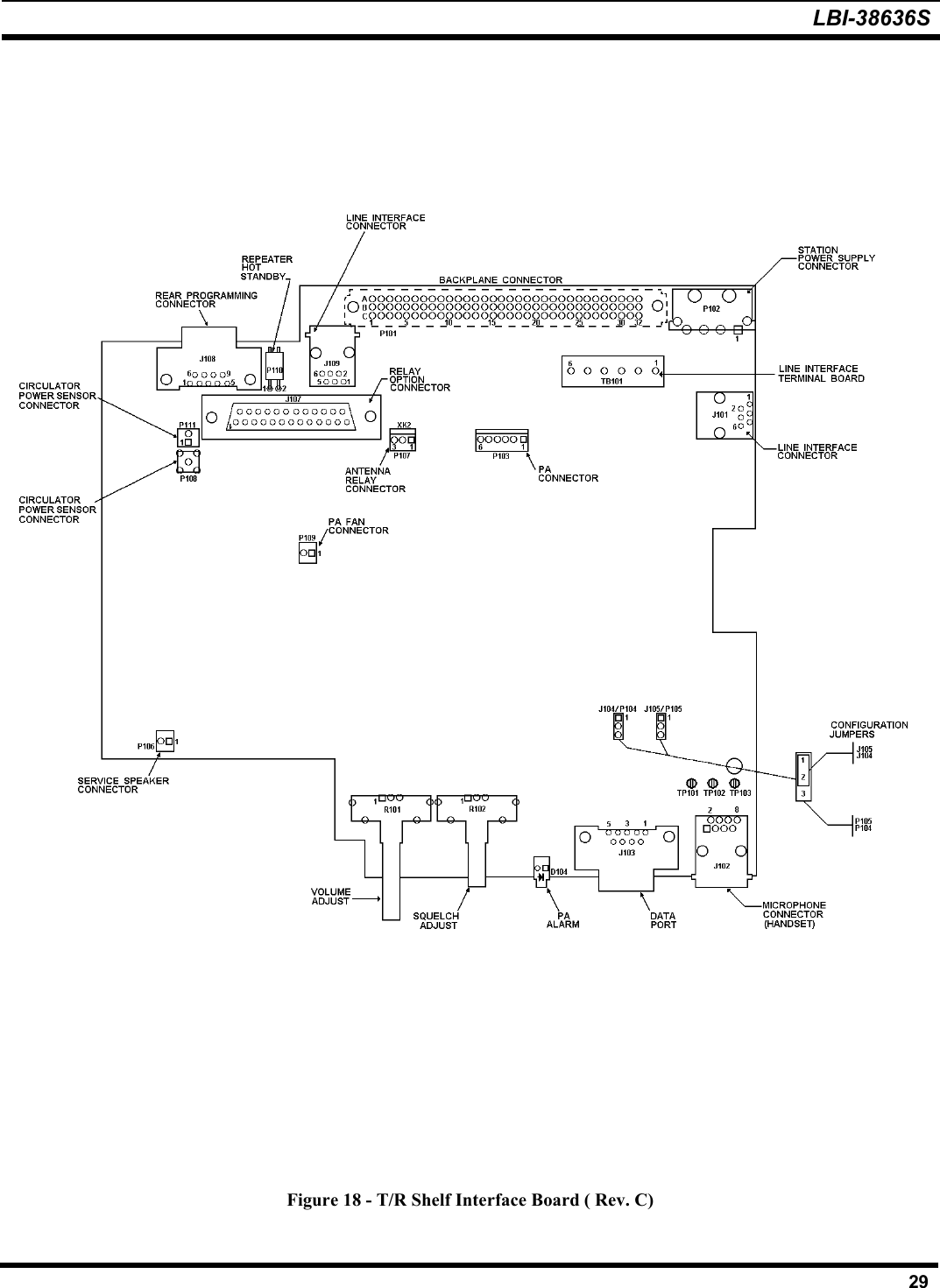 LBI-38636S29Figure 18 - T/R Shelf Interface Board ( Rev. C)