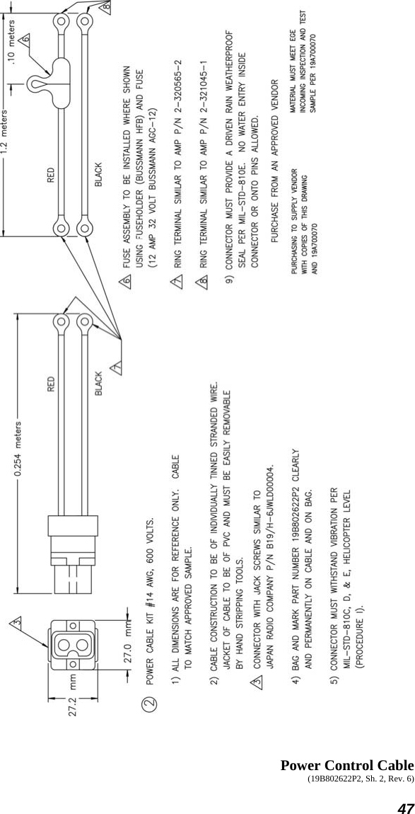  47      Power Control Cable (19B802622P2, Sh. 2, Rev. 6) 