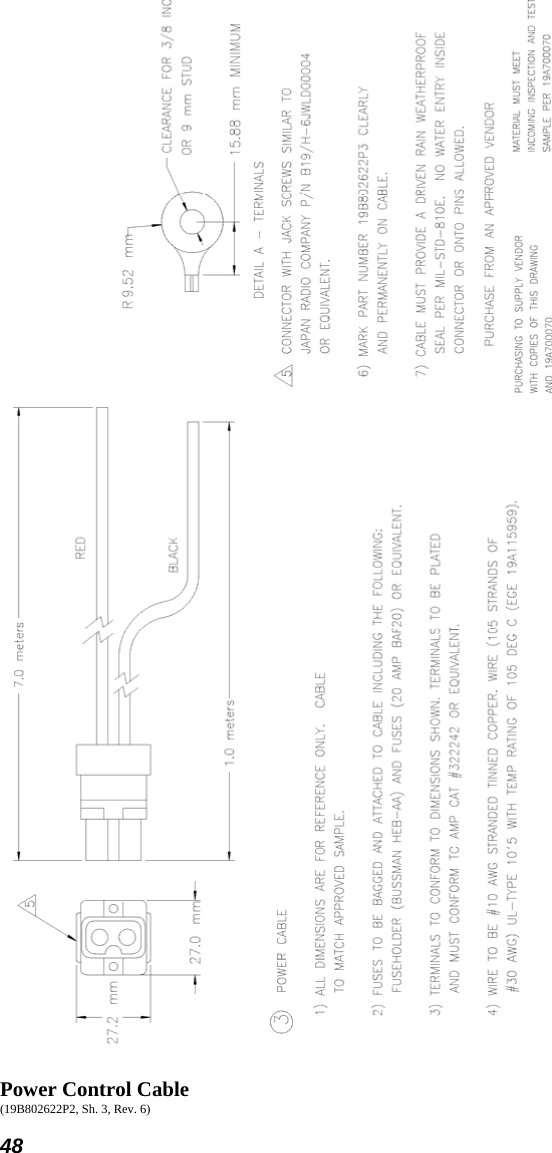 48  Power Control Cable (19B802622P2, Sh. 3, Rev. 6) 