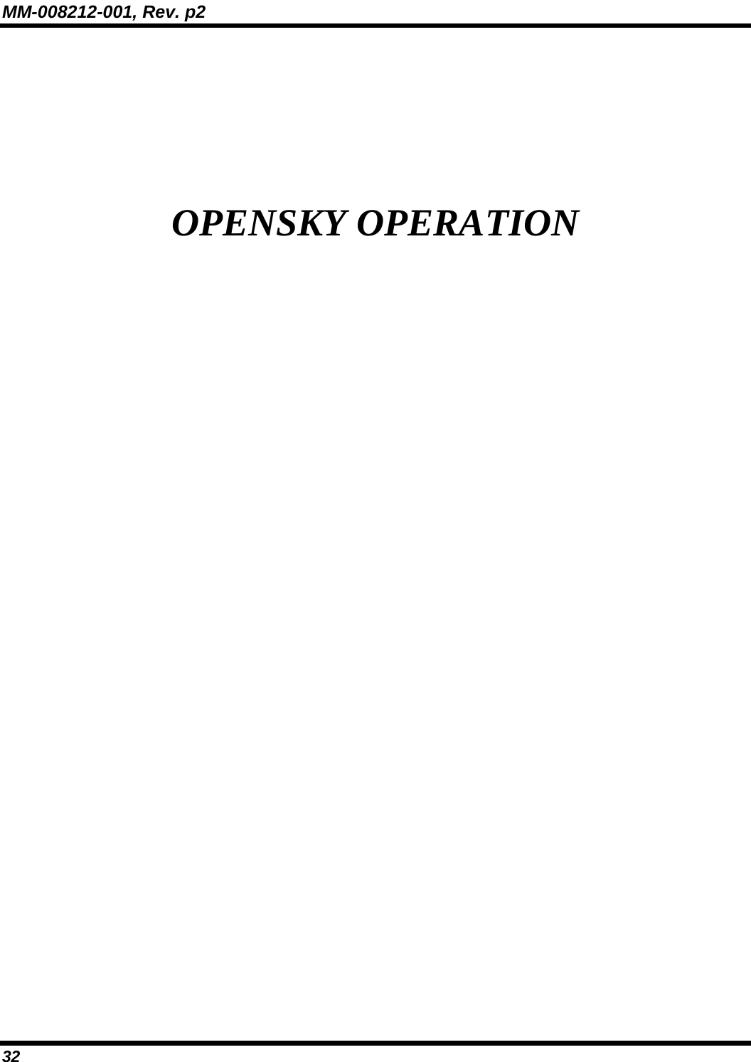 MM-008212-001, Rev. p2 32 OPENSKY OPERATION 
