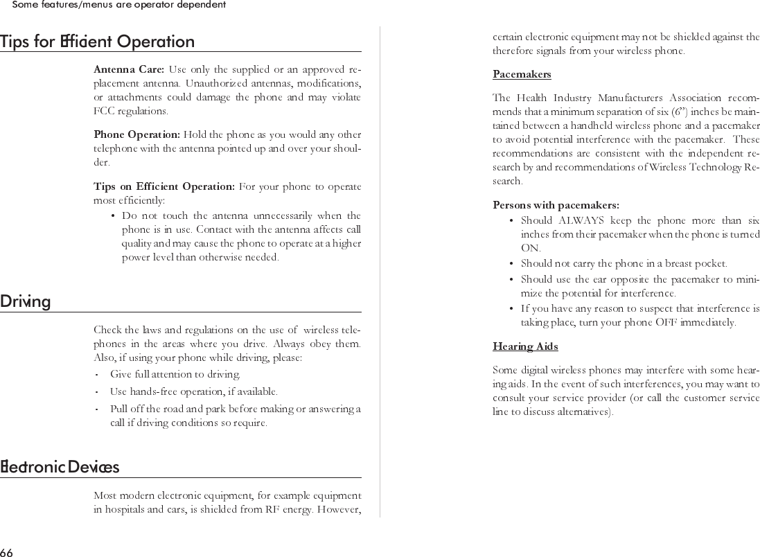 Tips for Efficient OperationDrivingElectronic Devices