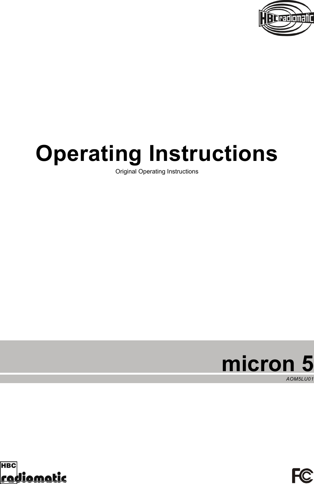     micron 5 AOM5LU01  Operating Instructions  Original Operating Instructions 