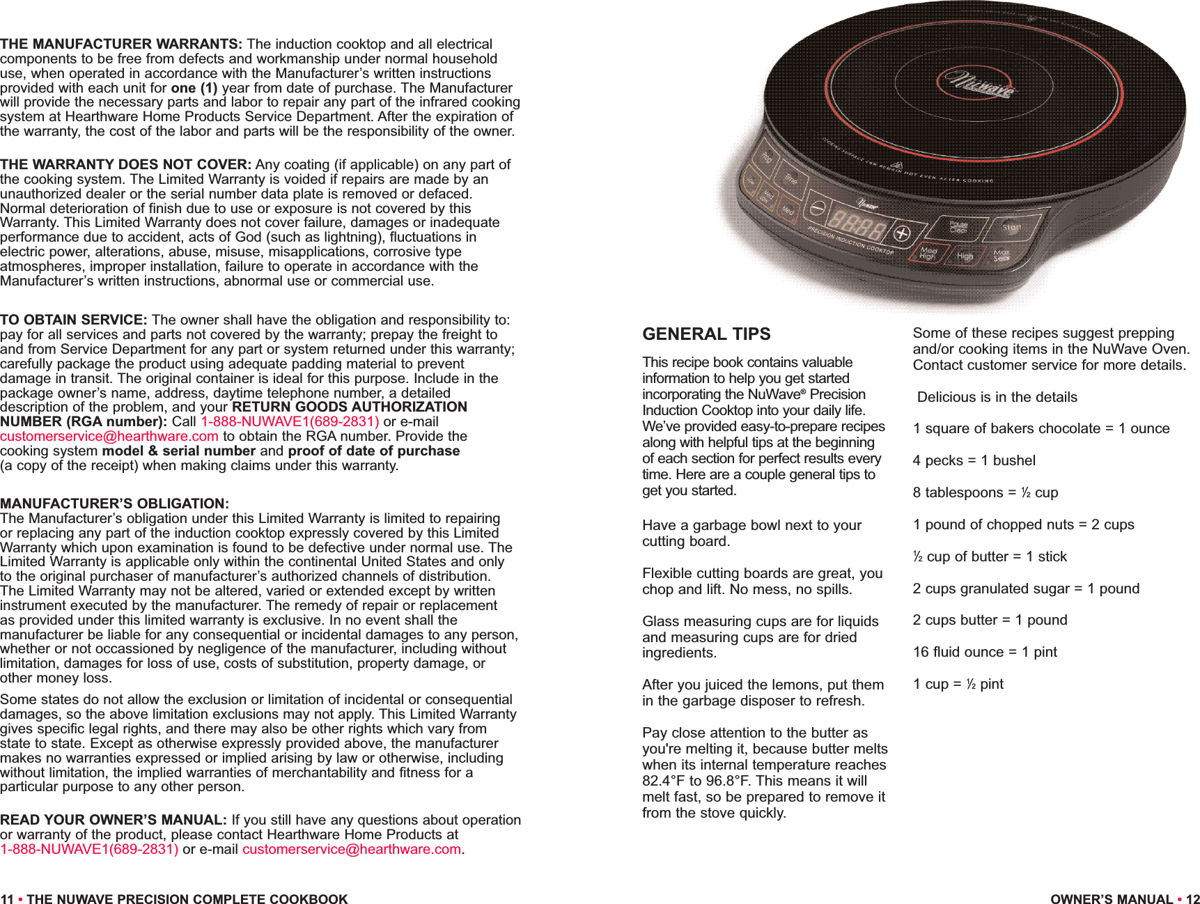 precision nuwave 2 induction cooktop instructions