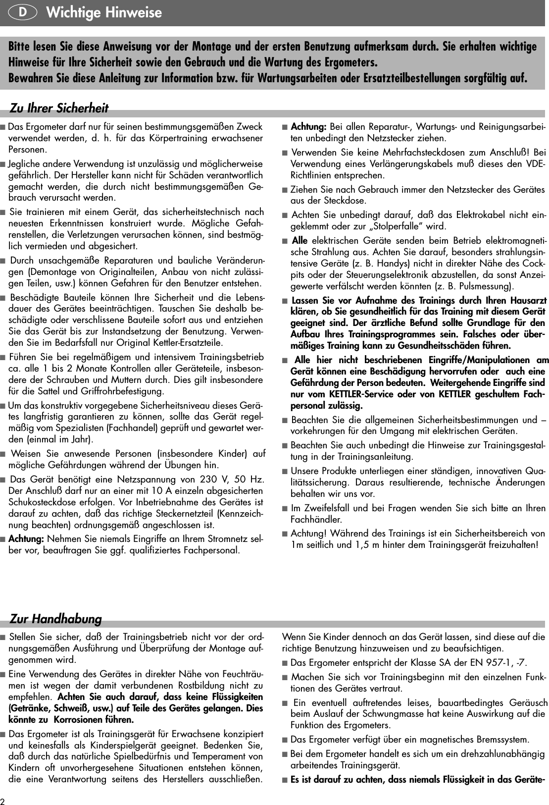 Heinz Kettler And Kg 090 Transmitter And Controlunit For Rowermachine User Manual Assembly Instruction