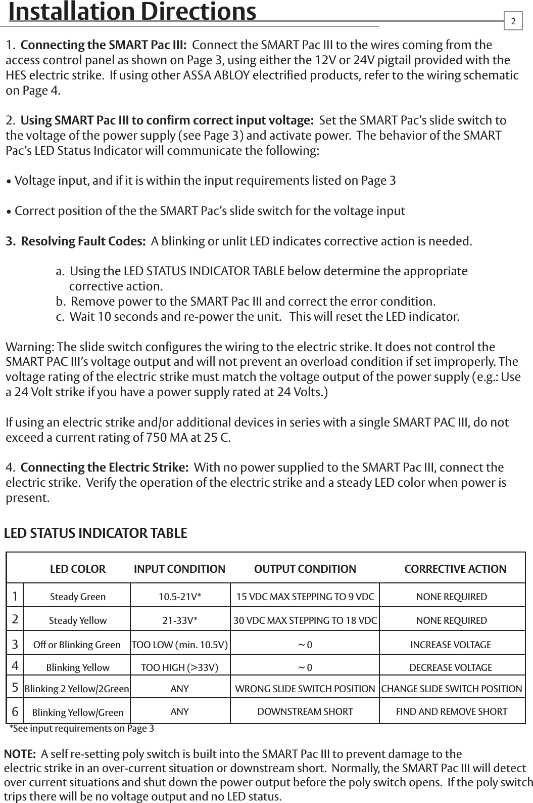 Page 2 of 4 - HES 1 Smart Pac III Installation Guide 2005M3SMARTPac IIIInstall Instructions