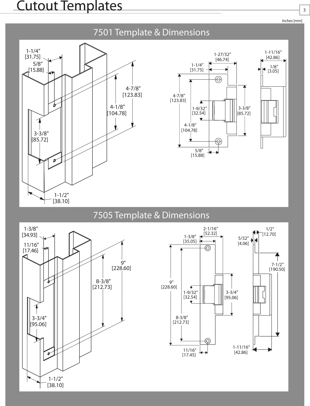 Page 3 of 4 - HES 7500 -4 Rev B 7501 Series Installation Guide HES7500Install Instructions