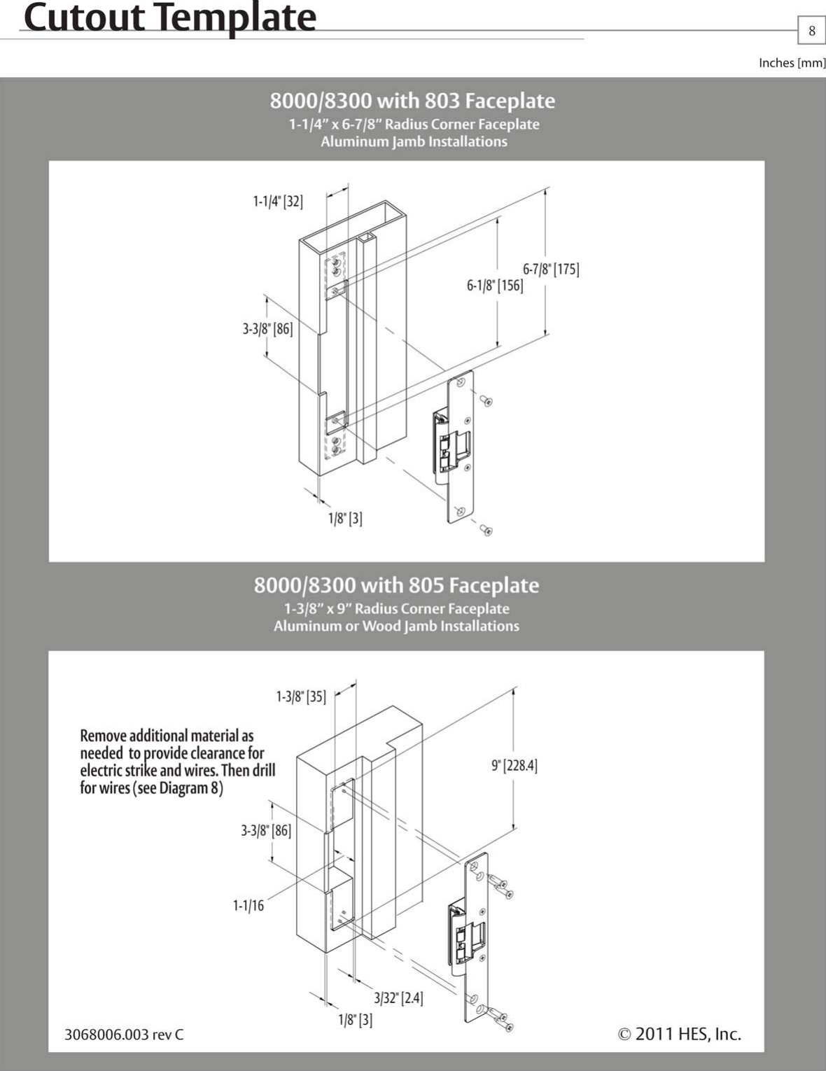 Page 8 of 8 - HES 8 8300 Series Installation Guide HES8300Install Instructions