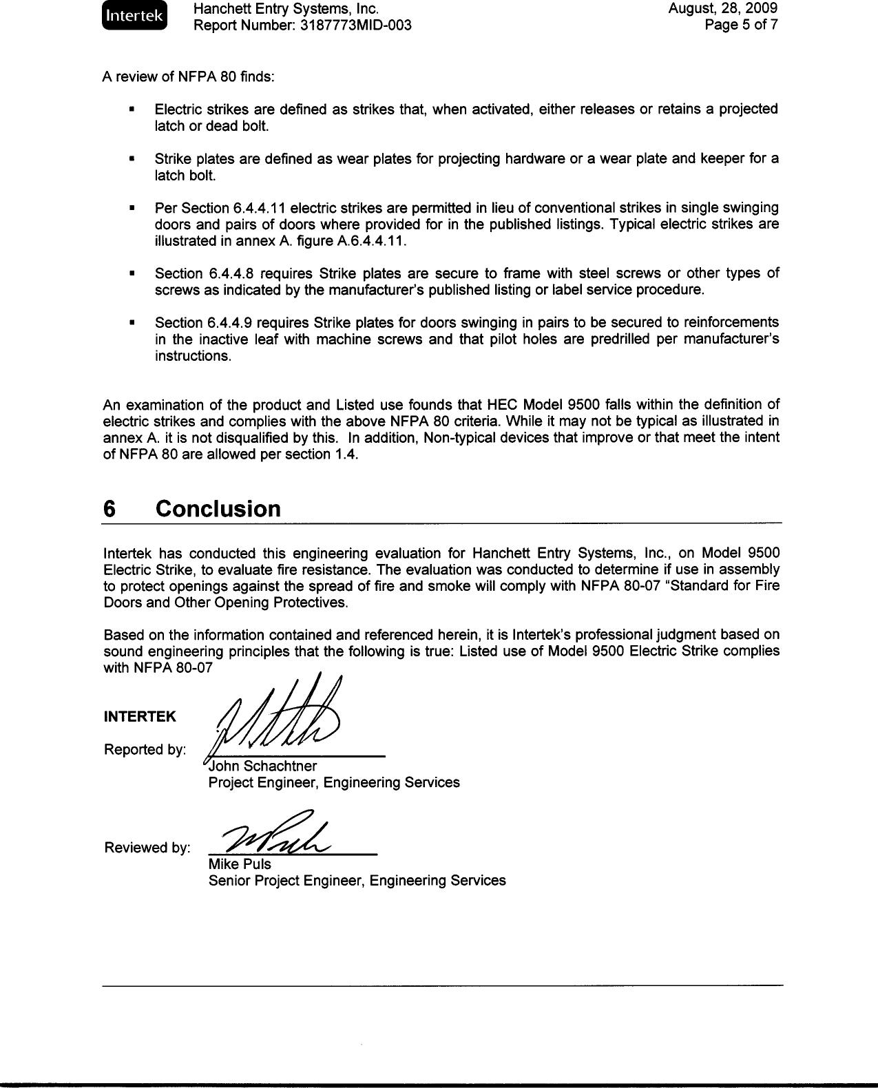 Page 5 of 5 - HES EEV 9500 Series Compliance Sustainability NFPA-80-07