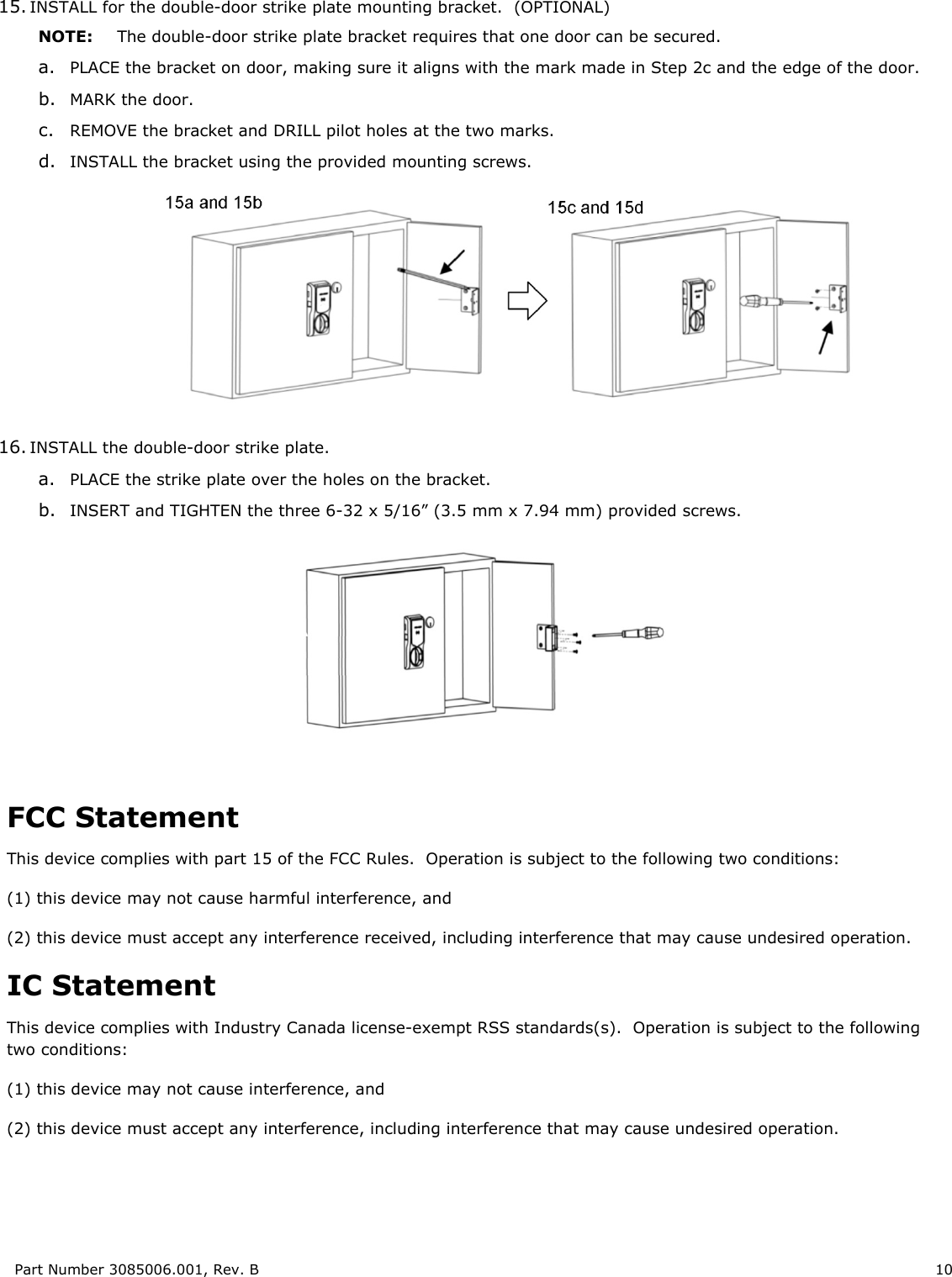 Page 10 of 12 - HES - 3085006.001_Rev B KS200-640 Server Cabinet Lock Installation Guide KS200Installation Instructions