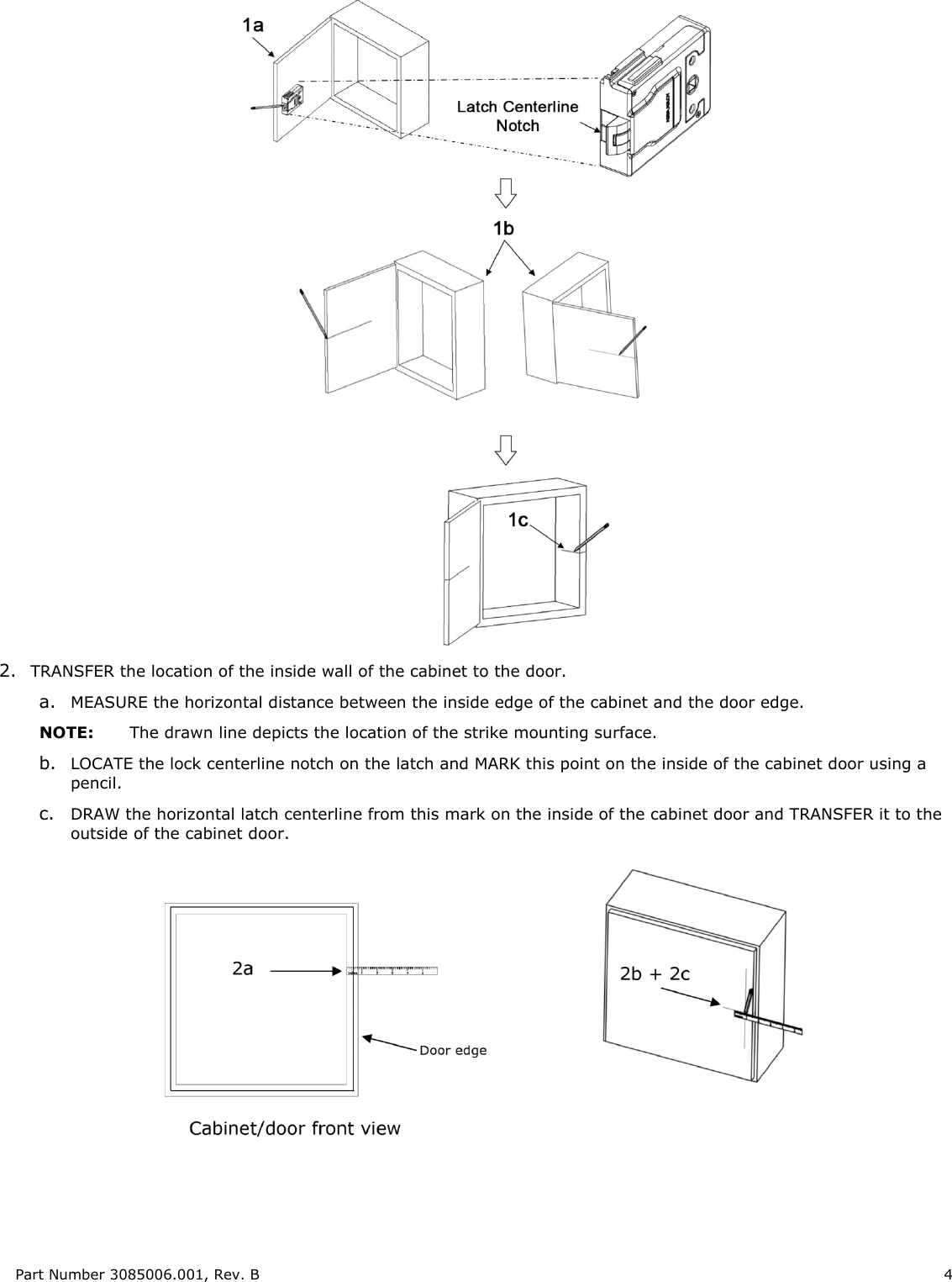 Page 4 of 12 - HES - 3085006.001_Rev B KS200-640 Server Cabinet Lock Installation Guide KS200Installation Instructions