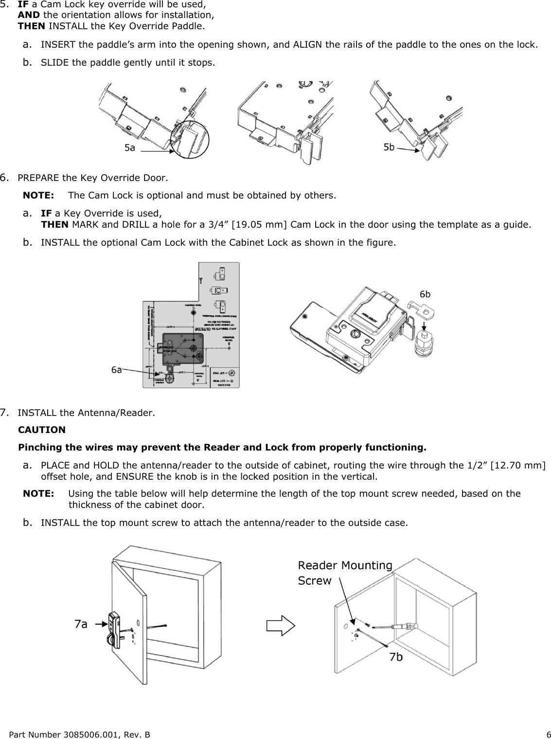 Page 6 of 12 - HES - 3085006.001_Rev B KS200-640 Server Cabinet Lock Installation Guide KS200Installation Instructions