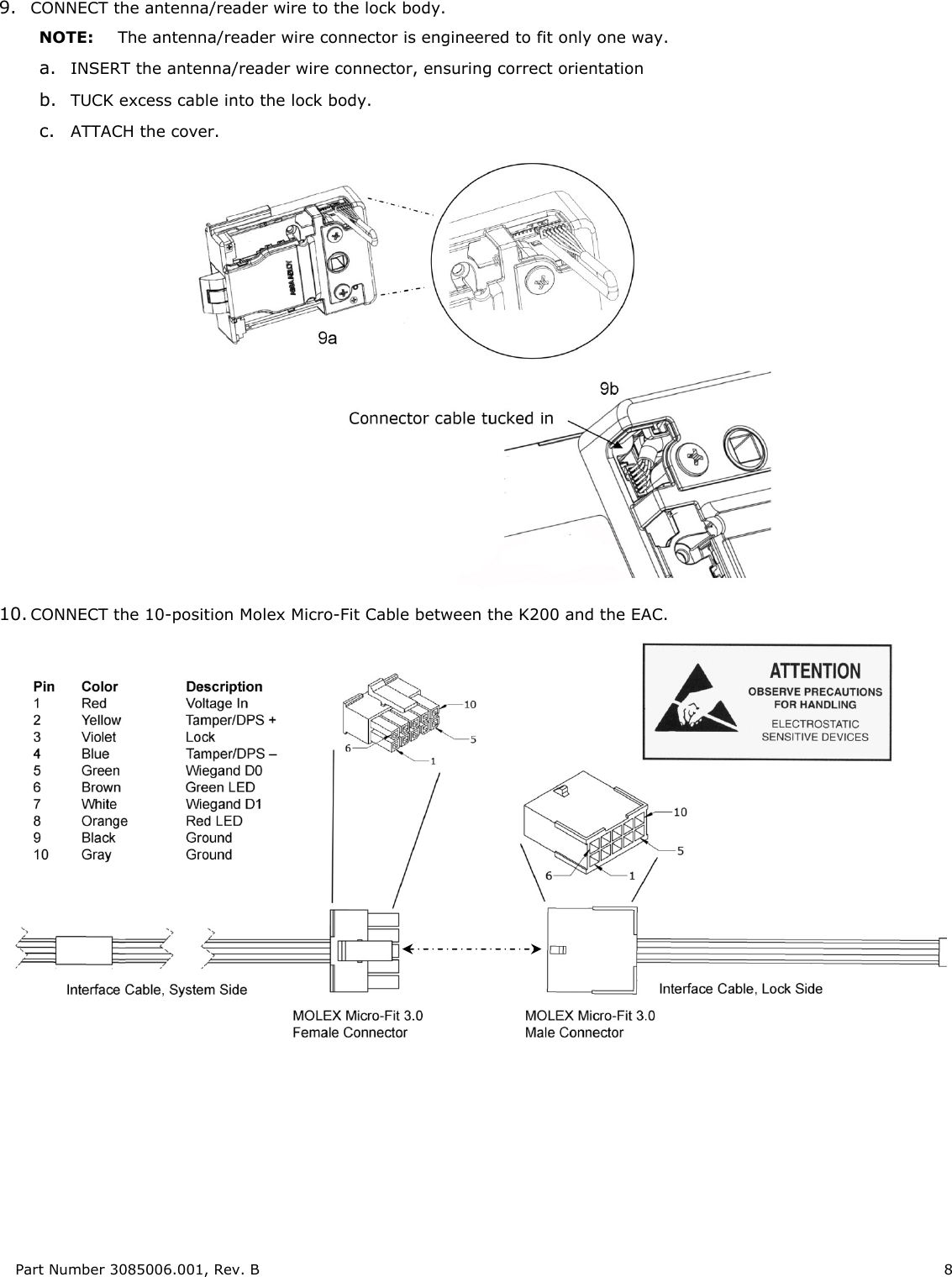 Page 8 of 12 - HES - 3085006.001_Rev B KS200-640 Server Cabinet Lock Installation Guide KS200Installation Instructions