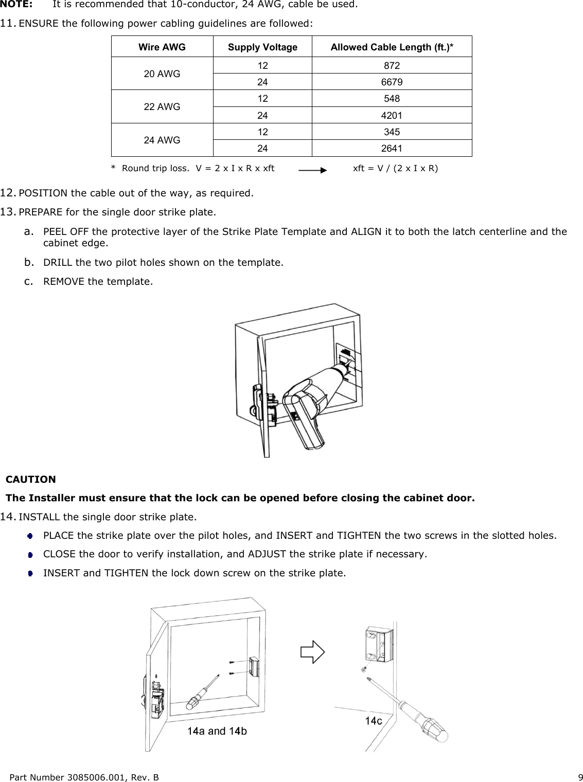 Page 9 of 12 - HES - 3085006.001_Rev B KS200-640 Server Cabinet Lock Installation Guide KS200Installation Instructions