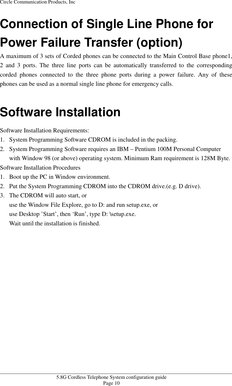 Page 10 of HKC Technology 238 5.8GHz DSSS Cordless Phone System w/ CID & DAM User Manual WPBXconfig v21