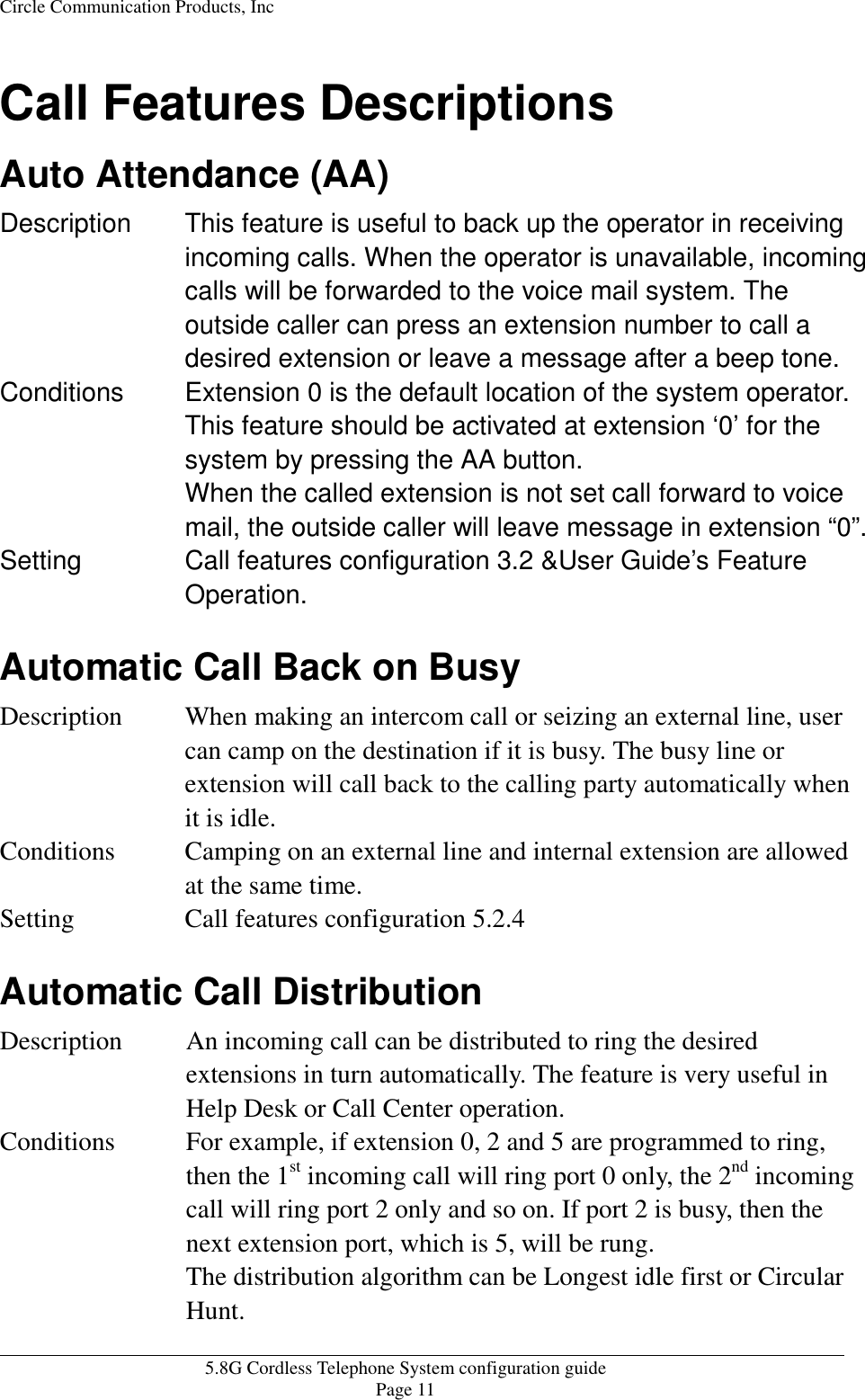 Page 11 of HKC Technology 238 5.8GHz DSSS Cordless Phone System w/ CID & DAM User Manual WPBXconfig v21