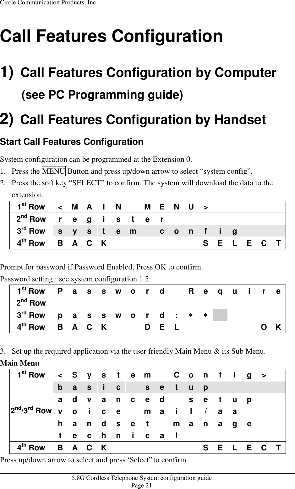 Page 21 of HKC Technology 238 5.8GHz DSSS Cordless Phone System w/ CID & DAM User Manual WPBXconfig v21