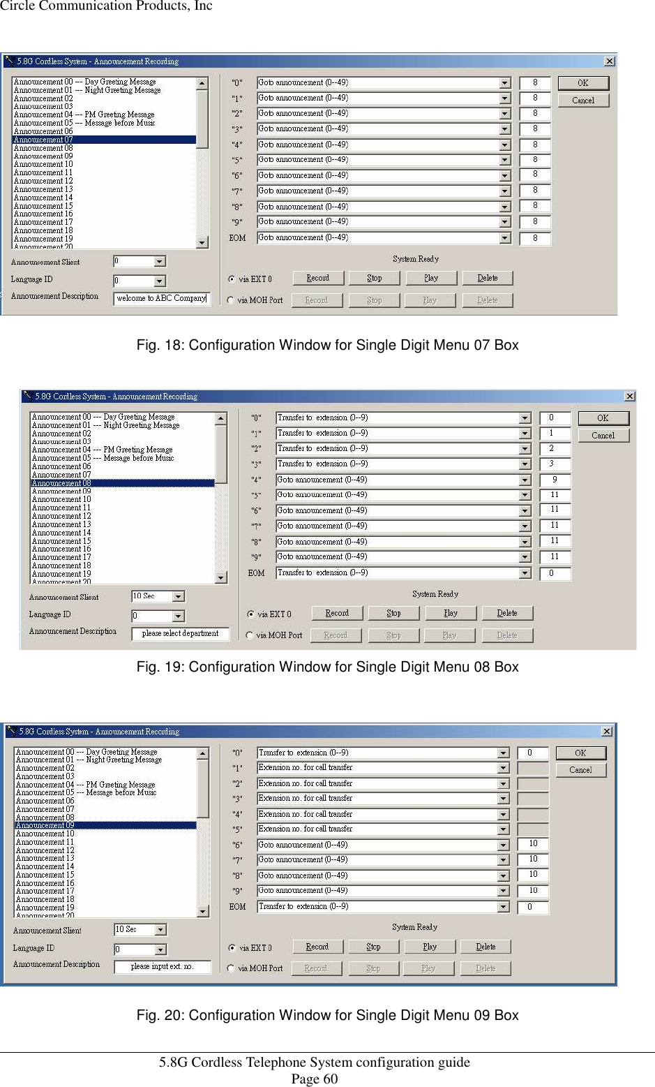 Page 60 of HKC Technology 238 5.8GHz DSSS Cordless Phone System w/ CID & DAM User Manual WPBXconfig v21