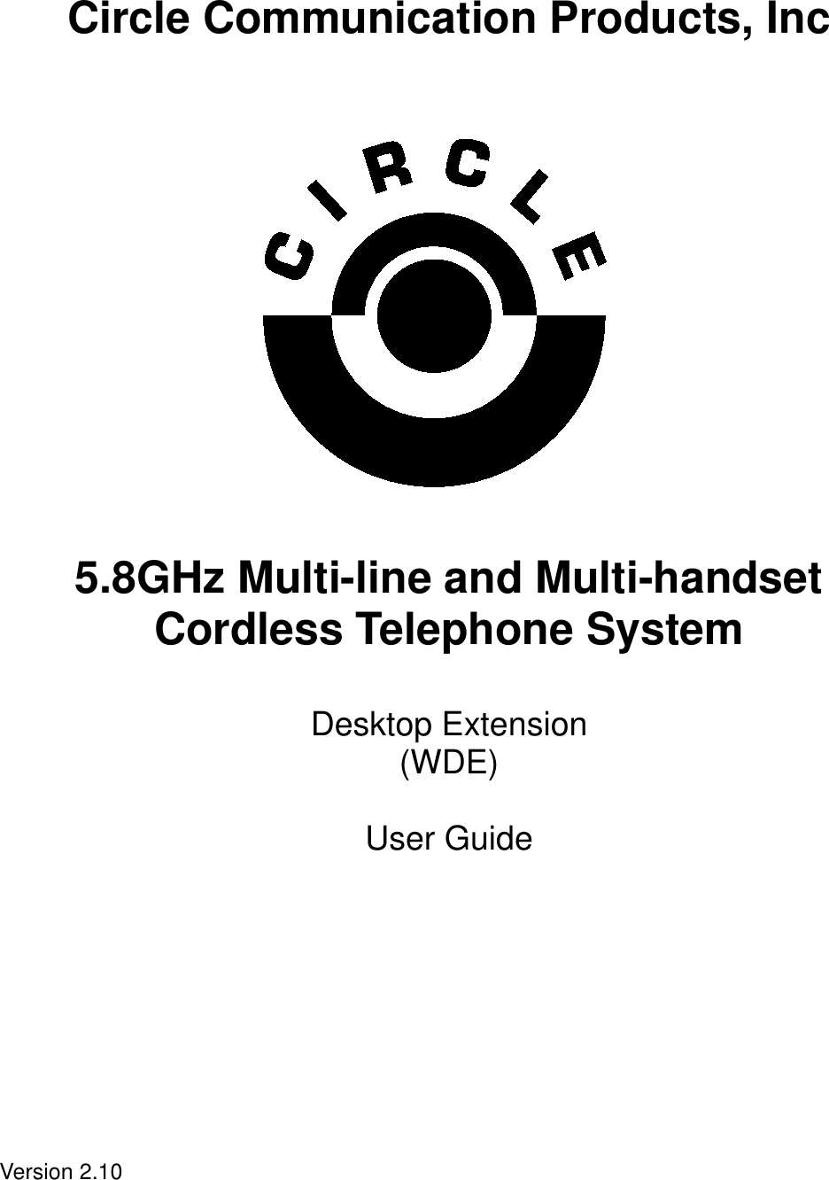 Page 1 of HKC Technology 238 5.8GHz DSSS Cordless Phone System w/ CID & DAM User Manual WDE User Guide v21