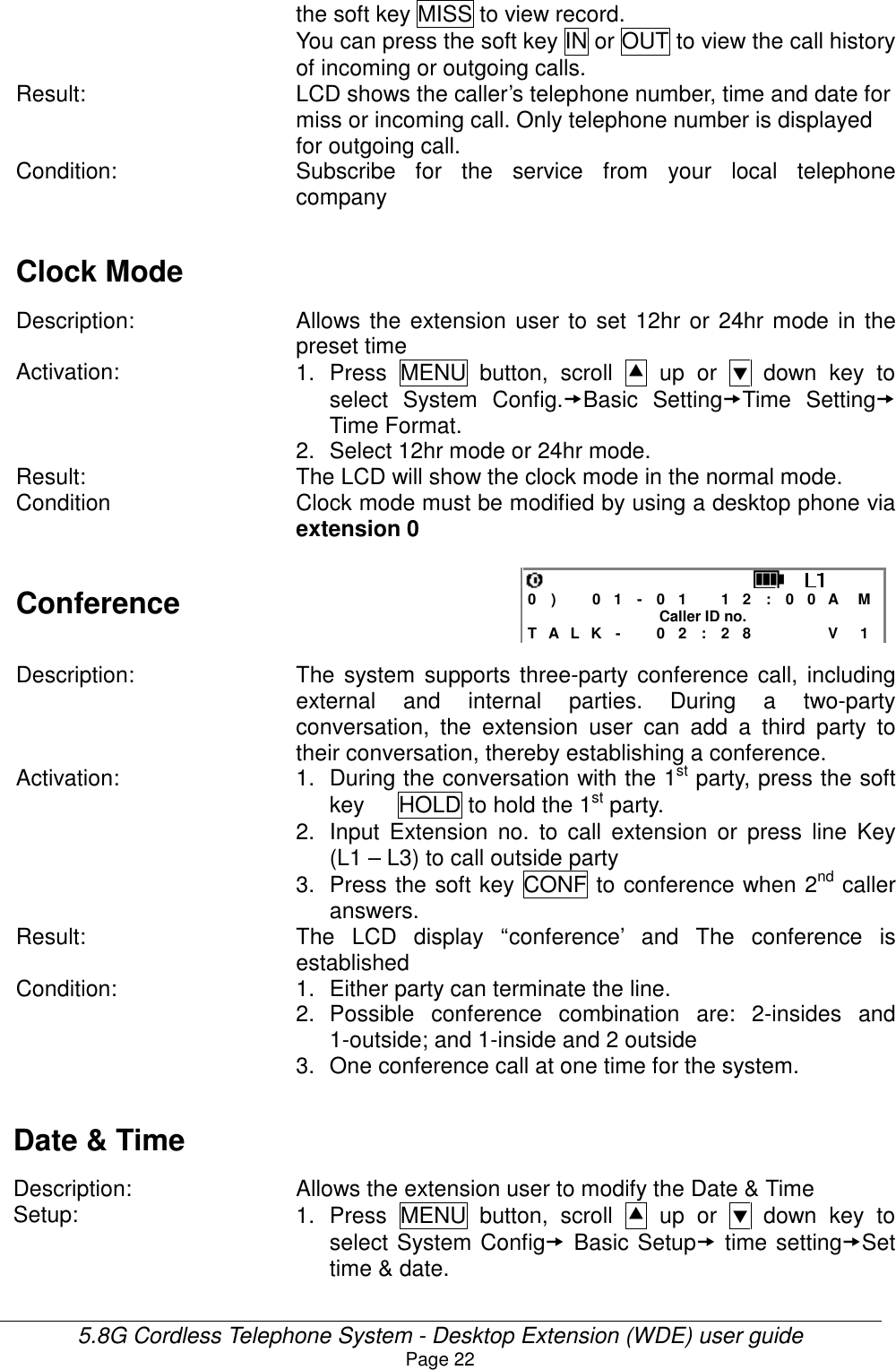 Page 22 of HKC Technology 238 5.8GHz DSSS Cordless Phone System w/ CID & DAM User Manual WDE User Guide v21