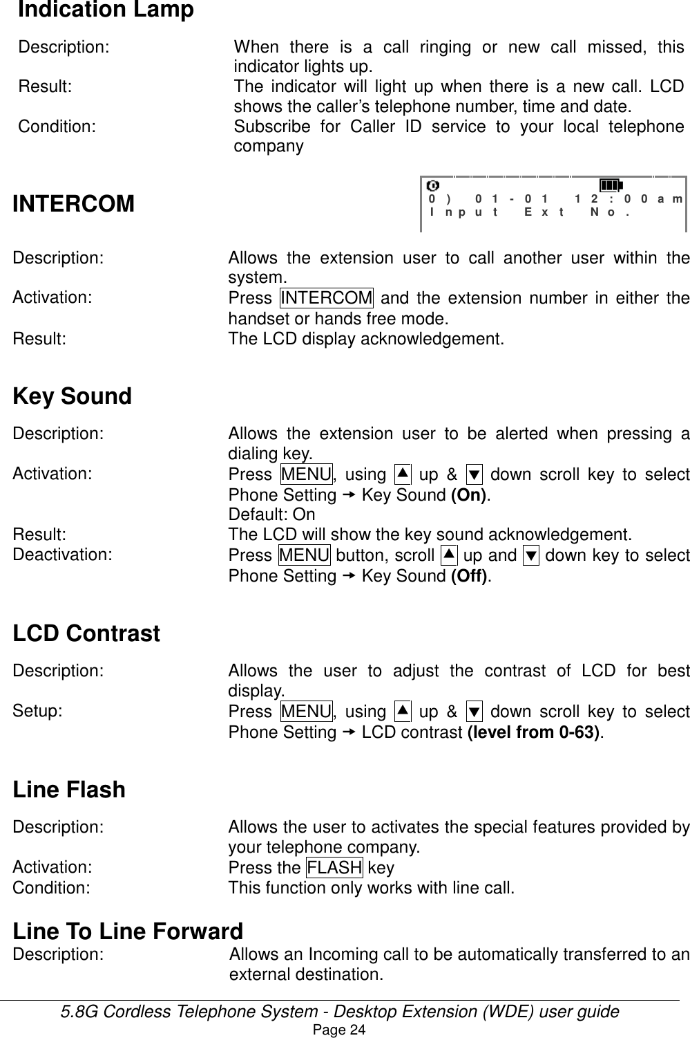 Page 24 of HKC Technology 238 5.8GHz DSSS Cordless Phone System w/ CID & DAM User Manual WDE User Guide v21