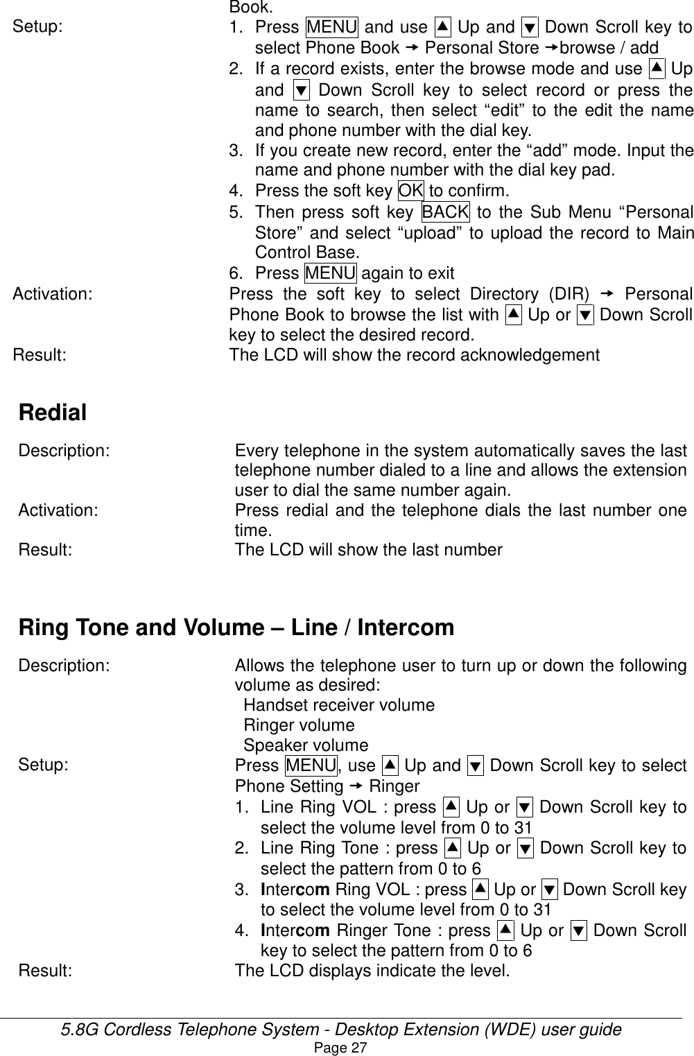 Page 27 of HKC Technology 238 5.8GHz DSSS Cordless Phone System w/ CID & DAM User Manual WDE User Guide v21