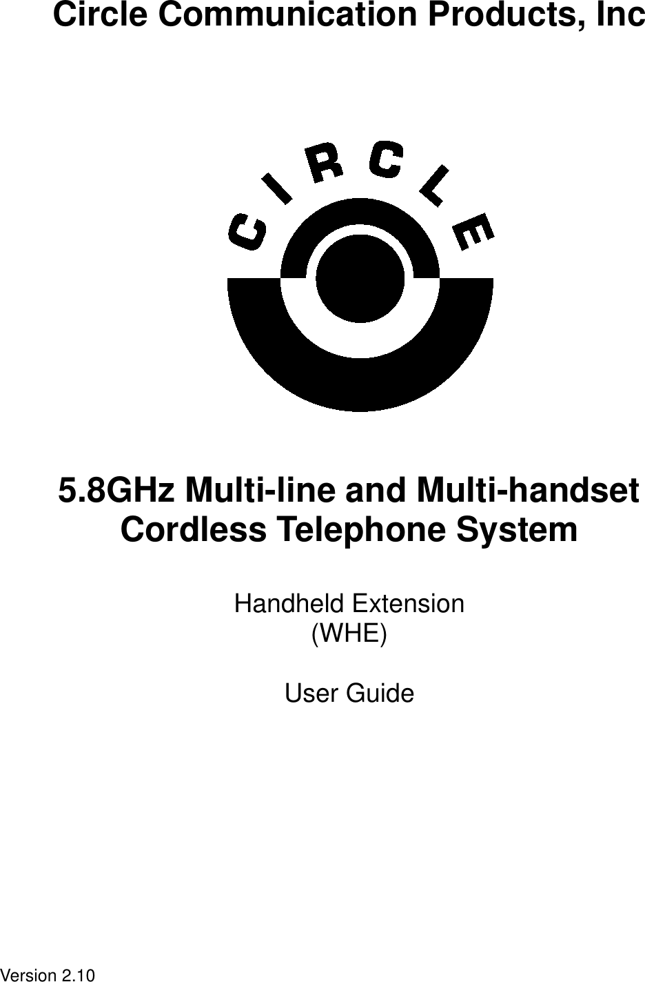 Page 1 of HKC Technology 238 5.8GHz DSSS Cordless Phone System w/ CID & DAM User Manual WHE User Guide v21