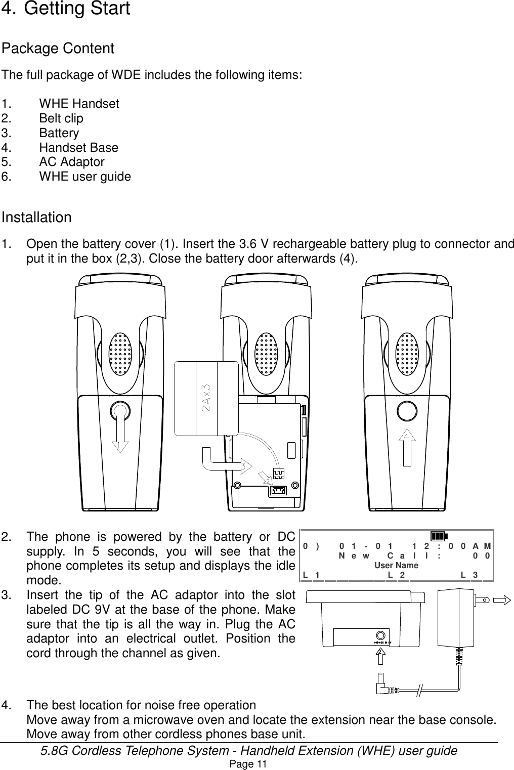 Page 11 of HKC Technology 238 5.8GHz DSSS Cordless Phone System w/ CID & DAM User Manual WHE User Guide v21