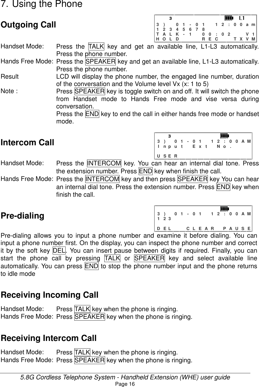 Page 16 of HKC Technology 238 5.8GHz DSSS Cordless Phone System w/ CID & DAM User Manual WHE User Guide v21