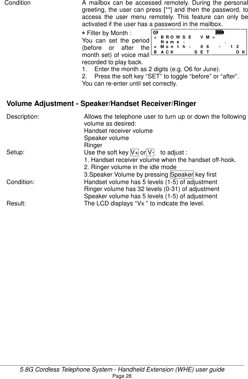 Page 28 of HKC Technology 238 5.8GHz DSSS Cordless Phone System w/ CID & DAM User Manual WHE User Guide v21