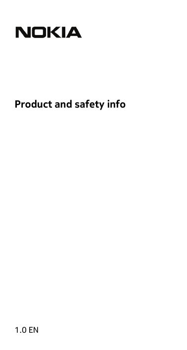 1.0 EN        Product and safety info 