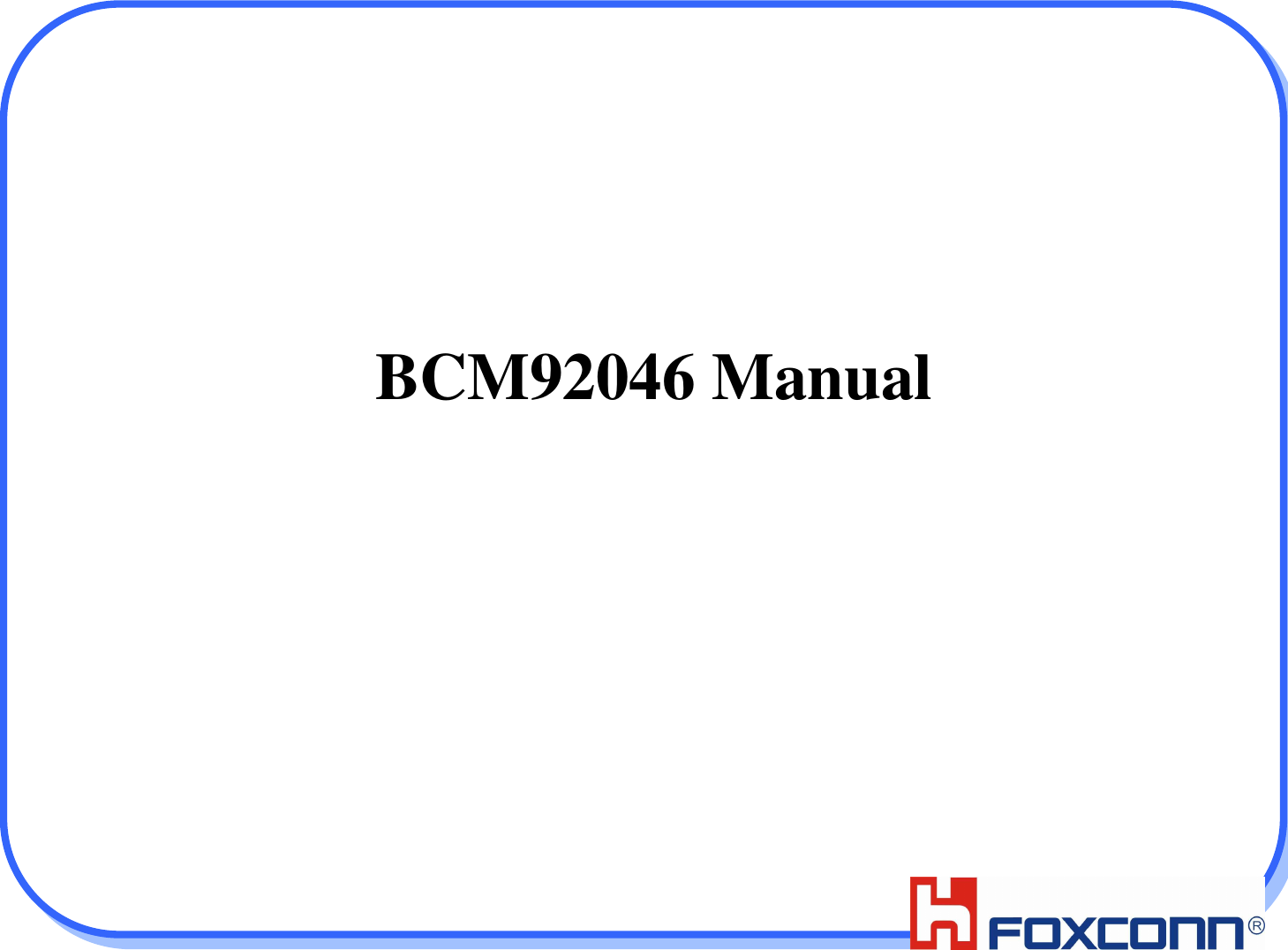 1BCM92046 Manual