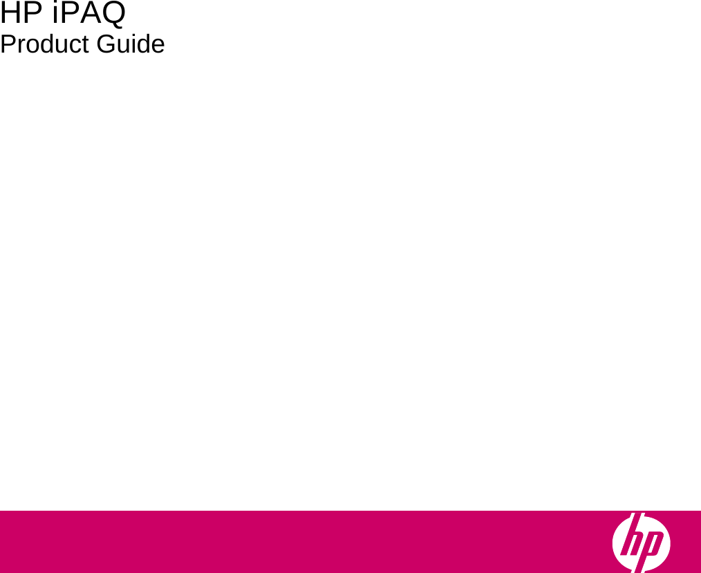 HP iPAQProduct Guide