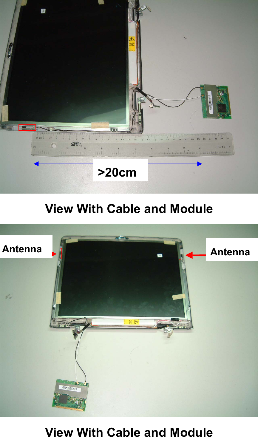 View With Cable and ModuleView With Cable and Module&gt;20cmAntennaAntenna