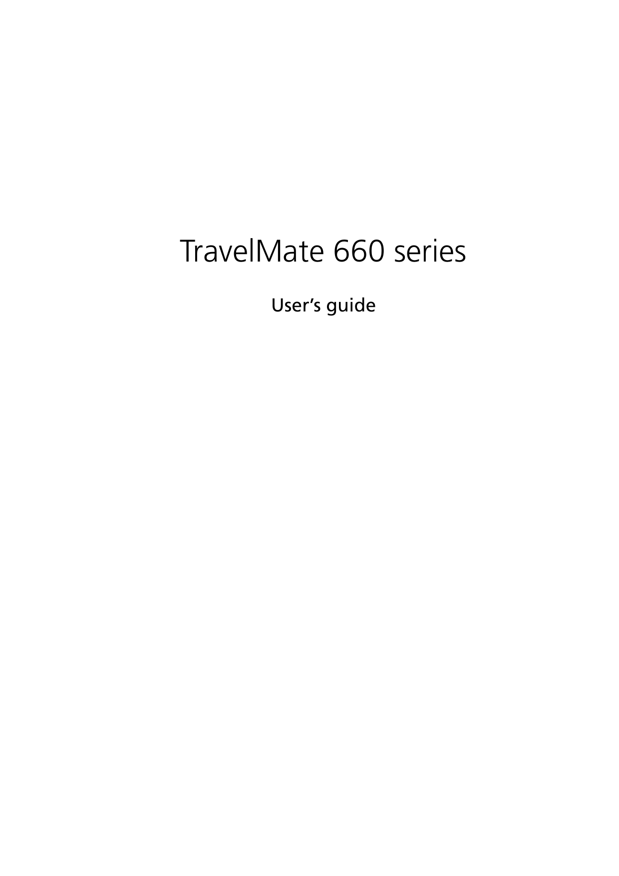 TravelMate 660 seriesUser’s guide